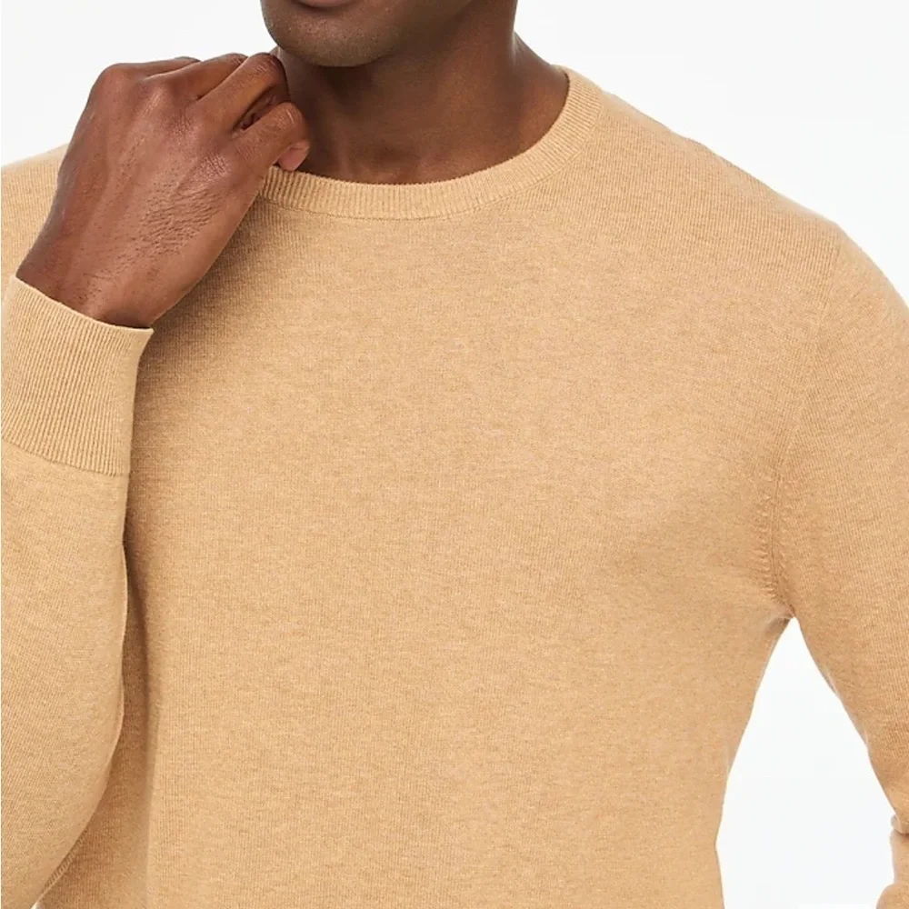 J crew heather latte Cotton crewneck sweater-tee